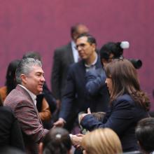 Juan Carlos González Romero, secretario de Bienestar en el evento de Suscripción de Compromisos por la Igualdad y el Bienestar de las Mujeres entre el Gobierno del Estado de México y el Instituto Nacional de las Mujeres.